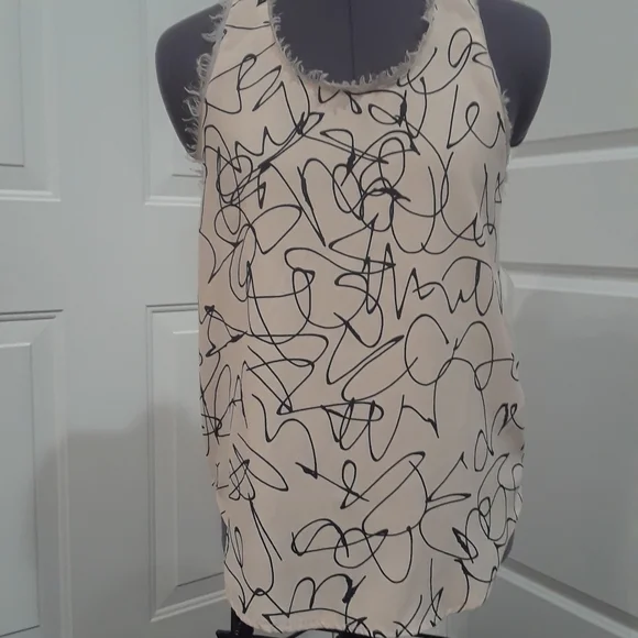H&M Scribble Frayed Top - Picture 1 of 5